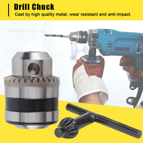 Three Jawed Chuck Impact Driver Conversion Tool Quick Connect Hex Shank Drill Chuck Adjustable Capacity0.6To6.5mm With Chuck Key Durable 1