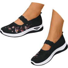 Willtoo Damen-Sneaker zum Hineinschlüpfen, orthopädische, atmungsaktive und weiche Laufschuhe, Diabetikerschuhe mit Schaumstoffpolsterung,
