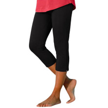 Women Capri Leggings Black Stretchy Knee-Length Casual