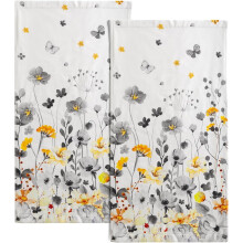 Wildblumen-Handtücher, 2er-Set, gelb-graues Blumenmuster, Geschirrtuch, weiches, saugfähiges und dekoratives Gesichtstuch für Zuhause,
