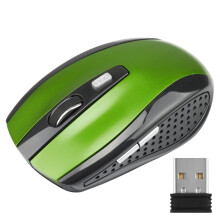 Computer Wireless Optical Mouse with USB Receiver Quick Speed 6 Buttons Gaming Mice 800/1200/1600DPI Accessories Green