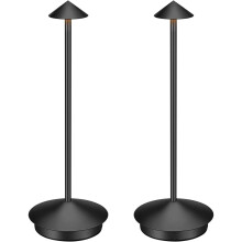 Conjunto de 2 luminárias de mesa LED sem fio, recarregáveis, em alumínio, para uso doméstico e externo, com regulagem contínua de intensidade e
