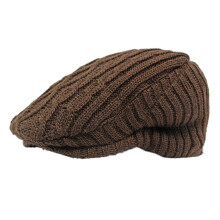 Britische Vintage-Wollbasarett-Damenmütze für Herbst und Winter, gefüttert, warm, mit Schirm, Freizeitmütze, Herrenmütze