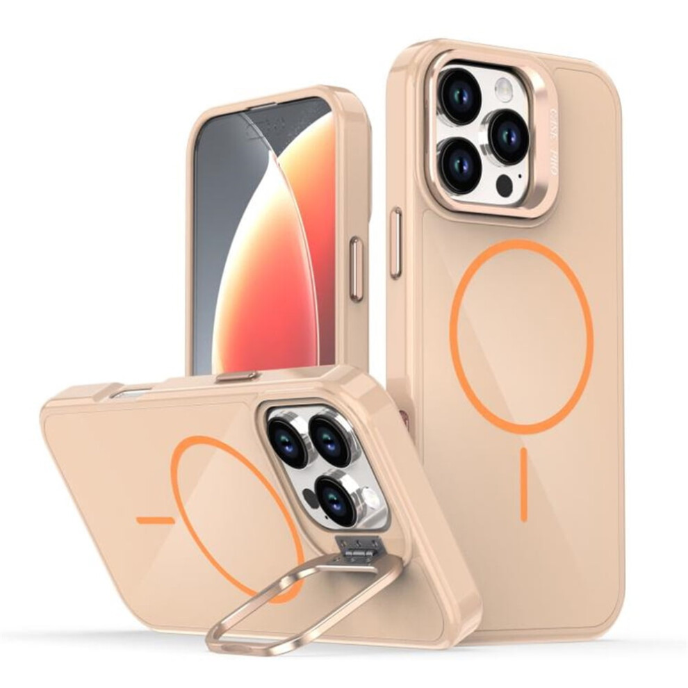 Slim Frosted Iphone 16 Pro Max Case With Magsafe, Metal Camera Ring, Kickstand & Shockproof Tpu Â Orange 9482726171102
