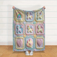 1pc French Country Flannel Throw Blanket – Pastel Rainbow, Daisy, Unicorn & Heart Print, Lightweight All-Season Cozy Blanket for Sofa/Bed