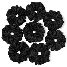 Scrunchies van katoen voor meisjes en vrouwen met dik krullend haar, kreukvrije haaraccessoires, zachte elastiekjes voor een paardenstaart.