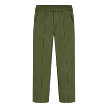 Pantaloni chino elasticizzati verdi da ragazzo con tasche – Pantaloni da uniforme scolastica con elastico in vita, compatibili con le uniformi