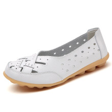 Mocassins ortopédicos Willtoo em couro respirável, mocassins ortopédicos femininos, sapatos ortopédicos femininos brancos, tamanho US-7 (EU-38)