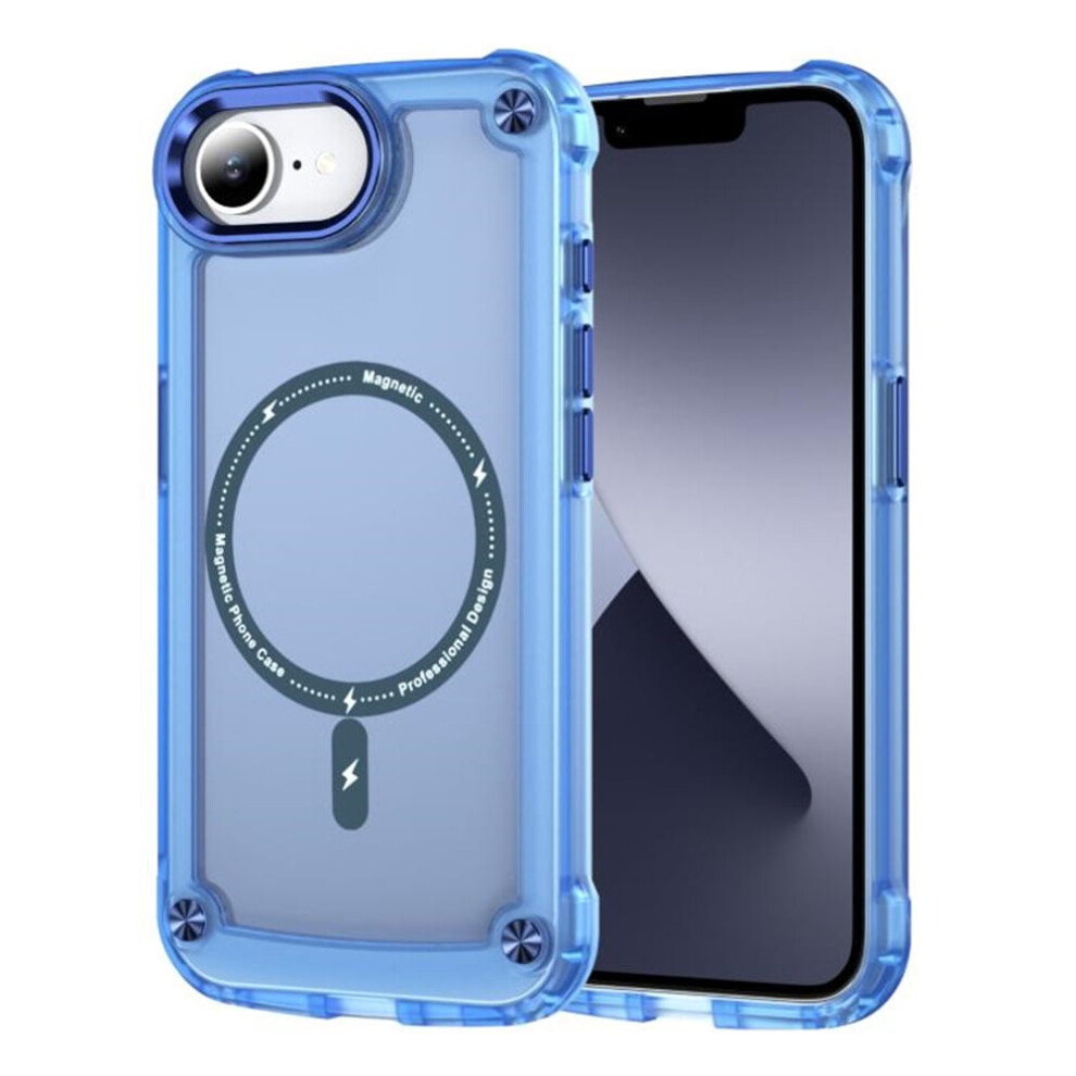 Shockproof Slim Magnetic Case For Iphone 16E 6.1" Â Magsafe Compatible, Translucent Matte Cover Blue 9482726172833