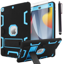 10,2" kraftigt tablet-cover med skærmbeskytter, sort/blå