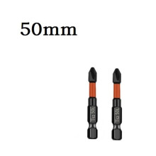 2 Pcs PH2 Magnetic Cross Drill Bit Screwdriver Bit Alloy Steel Screw 25 50 65 70 90 150mm Batch Head For Power Tool Parts, 50mm, Magnetic Tip