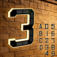 Solar Outdoor House Number Light Waterproof Modern Design