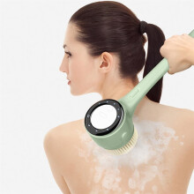 Rechargeable 6-in-1 Electric Shower Brush with 5 Heads, 15.75" Long Handle, Waterproof, Mint Green – 1PC