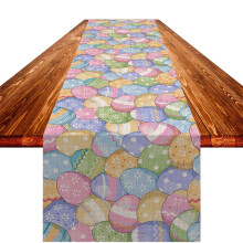 Paastafelvlaggetje met paashaasje en eitje, bedrukt met vintage paasdecoratie, tafelkleed voor thuis, paashuisdecoratie, lichtblauw