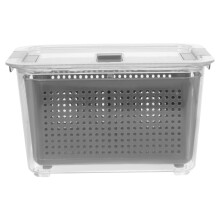 Priestorovo úsporná úložná krabica na šalát Crisper 20x13,5x11,5 cm sivá
