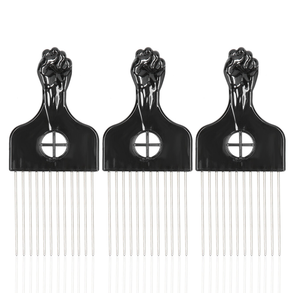 Afro Pick Combs For Styling And Lifting, Natural Hair Styles, Wide Teeth Gentle To Hair, Rounded Steel Needle Comb Teeth Will Not Hurt Scalp, Light