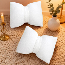 Coussin décoratif en forme de nœud pour canapé/lit, décoration pour salon et chambre (blanc, 30 x 40 cm)