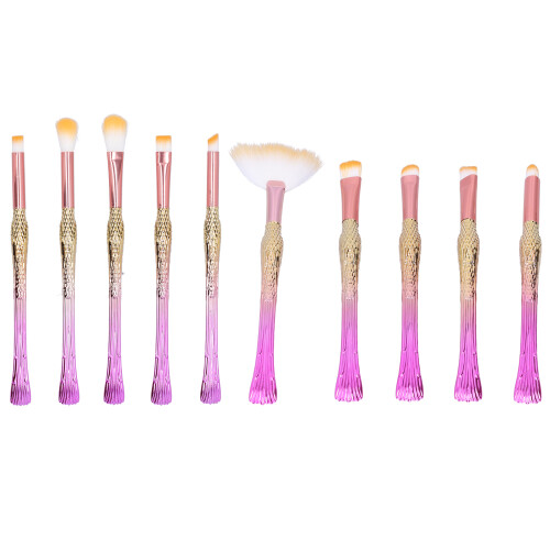 Durable Light Weight Makeup Brush Set, 10pcs Multi Function Brushes for Smooth Application Accurate Coloring