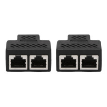 Adaptateur répartiteur RJ45 à 2 ports pour réseau local (LAN), extension Ethernet, lot de 2 pièces
