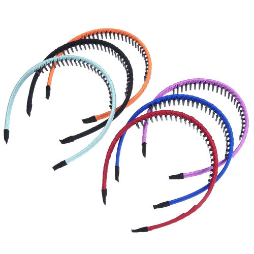 Frcolor6pcs Κορδέλα μαλλιών με χτένα δοντιών Κορδέλα μαλλιών με δόντια Αξεσουάρ