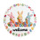 Round Easter Bunny Welcome Mat, Absorbent & Non-Slip, 40/60/80cm, Compatible with Easter Decor 1