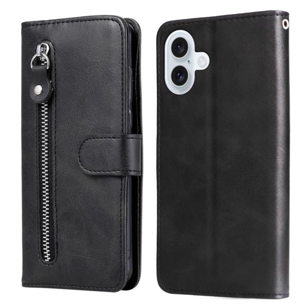 Iphone 16 Plus 6.7" Wallet Case Â Leather, Multi-Card Slots, Zipper Pocket, Compatible With Iphone 16 Plus Black 9193271132141