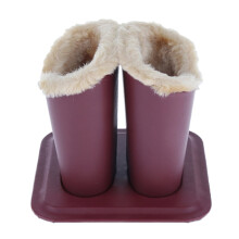 Plush Lined Leather Glasses for Case Double for Head Eyeglass Holder with Base Great Gift for Home Deco