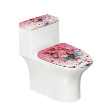 Set de toaletă confortabil pentru baie, cu model de trandafir și inimă, potrivit pentru toate formele de toaletă, capac de toaletă și 2 piese