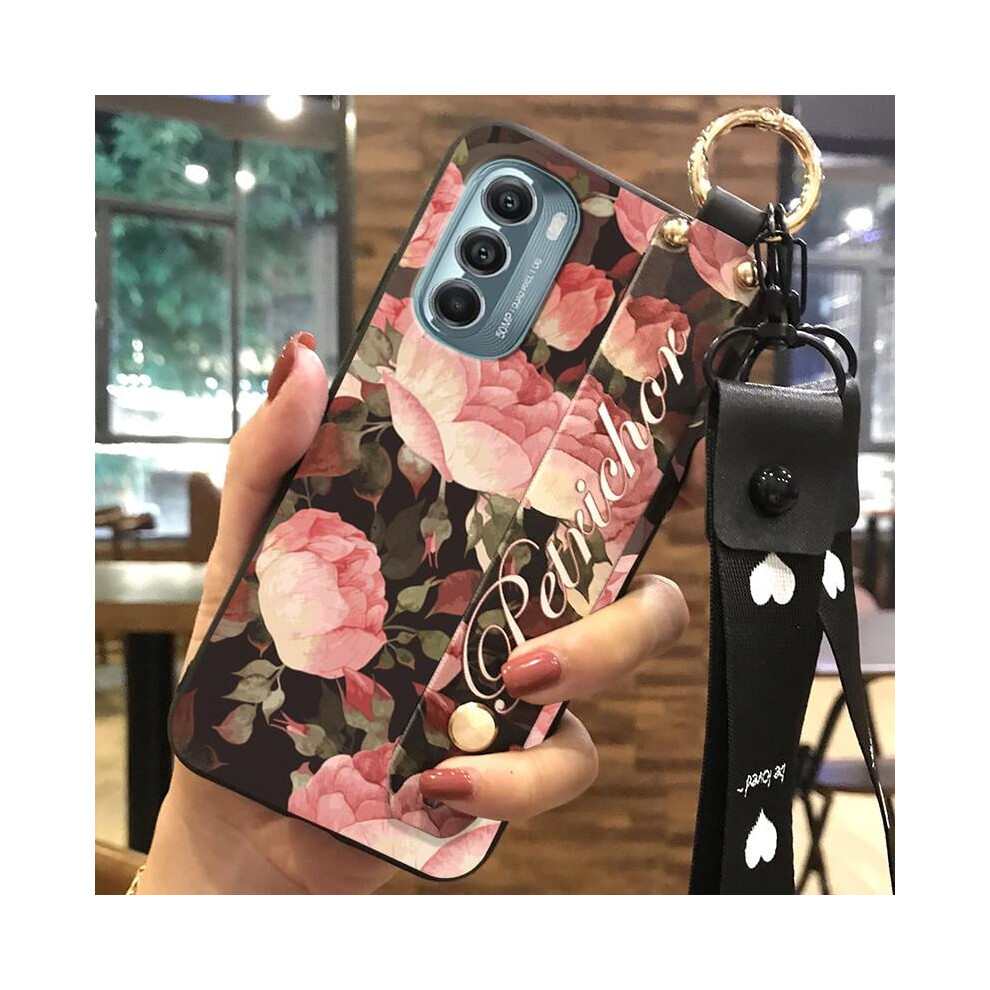 Moto G Stylus 5G 2022 Phone Case Â Anti-Dust, Anti-Knock Silicone With Wristband, Ring, Kickstand & Flower Design 9193271133988