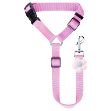 Retractable Car Seat Belt Tether with Chest Harness and Headrest Traction for Pet