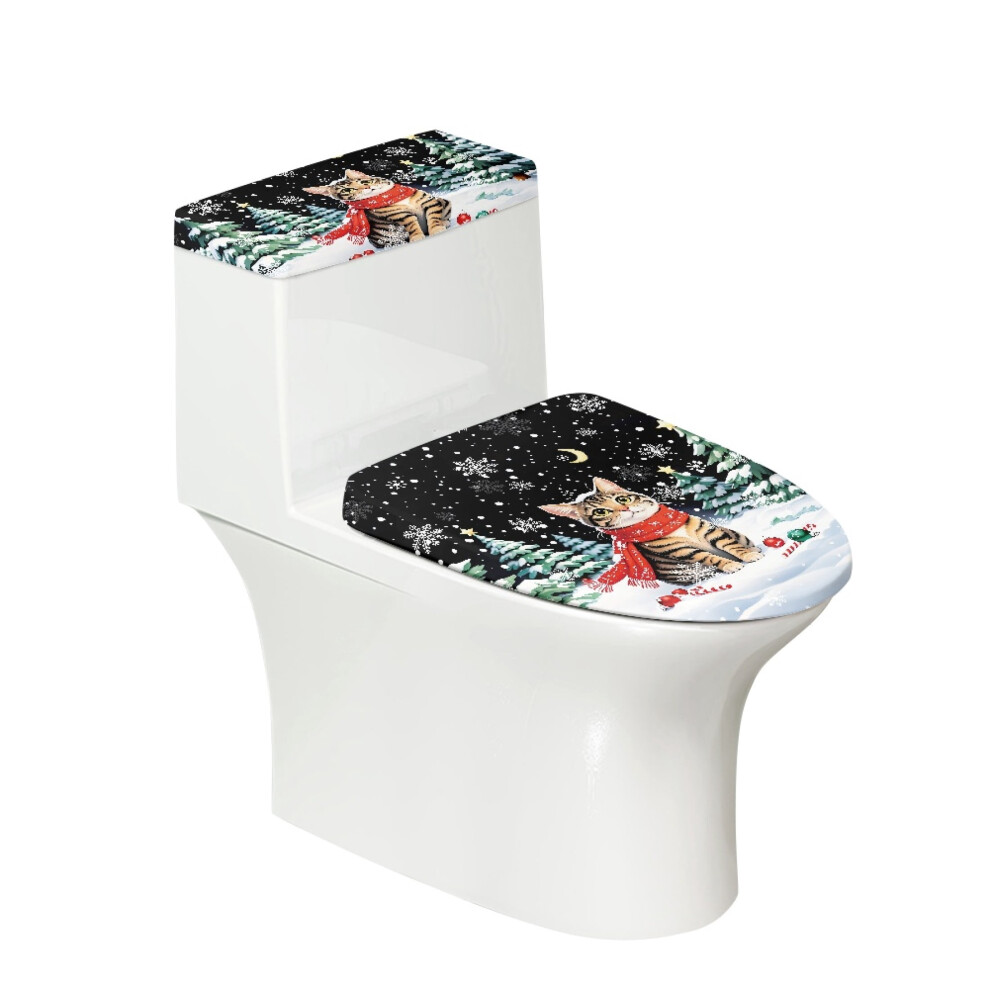 Christmas Cat Toilet Lid Cover Soft Universal 9066521604623