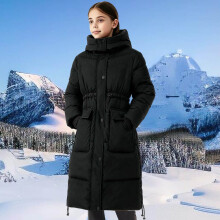 Thermal Lined Thickened Long Parka for 5-15Y Boys & Girls, Hooded Solid Color Winter Coat with Pockets Casual Warm Padded Jacket