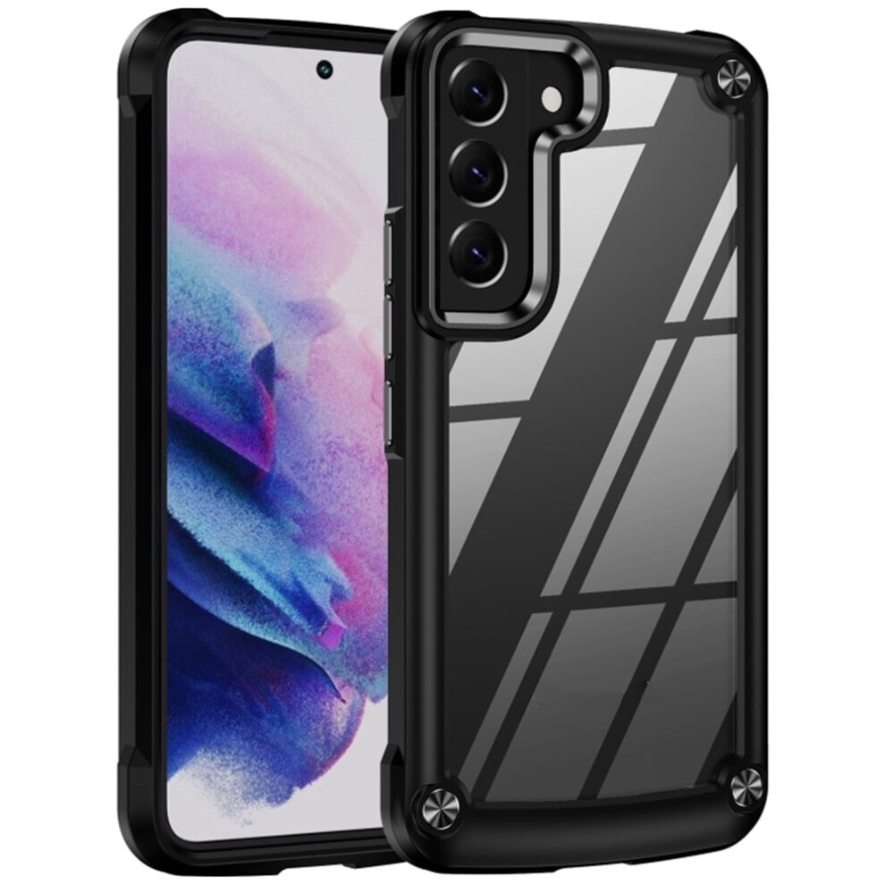 Compatible With Samsung Galaxy S22 Plus 6.6" Case: 4-Corner Airbag, Shock-Absorbing, Electroplated Alloy Lens Protection, Hard Clear 9327961774834
