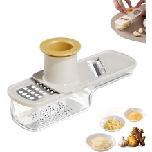 Multifunctional Garlic Grinder, Mini Garlic Slicer and Veggie Shredder, Vegetable Mandoline Cutter with Container