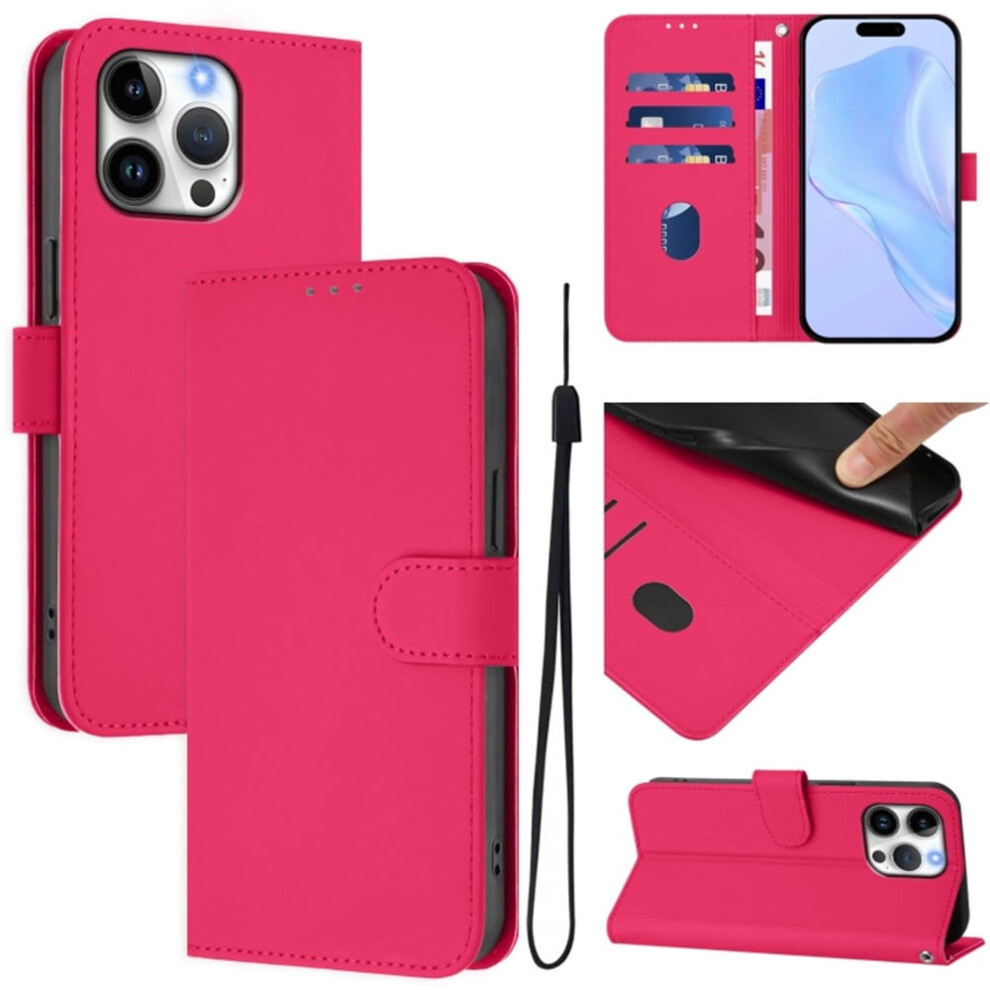 Rose Pu Leather Wallet Case For Iphone 15 Pro Max With Red 975221340627