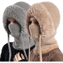 3 in 1 Beanie Hat with Scarf and Mask for Men & Women, Fleece Lined Ski Mask for Cold Weather, Snowboarding, Machine Washable Winter Face Mask