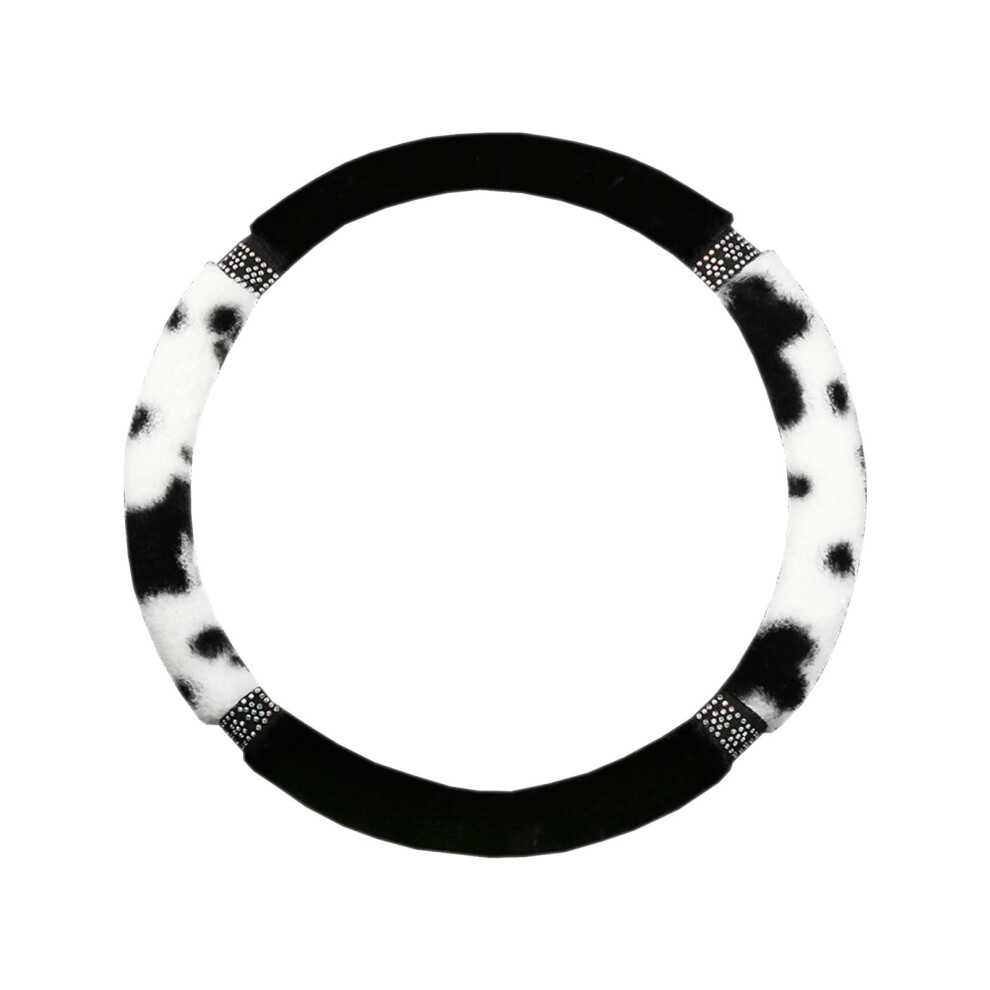 Female Winter Cow Lint Studded Elastic Steering Wheel Cover Without Inner Ring Soft Warm Comfortable Car Accessories For Women Car Decor For Women 9327961778795