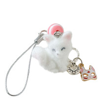 Flocked Animal Lanyard - Cute Plush Cat/Dog/Bunny Figure, for Work, School & Conventions for Keys, Name Tags & USB Drives L 1PC