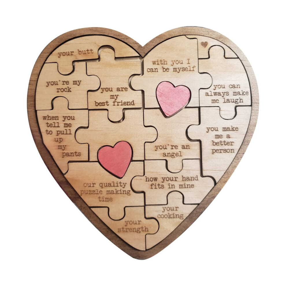 Valentine's Day Heart-Shaped Wooden Puzzle – "Me & You" Anniversary Gift (16-Piece), Compatible with Thorax Procrastination Fireflies 320-image-OPC-PSBFHKC-NEW