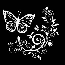 Butterfly Flower Car-Styling Vehicle Body Window Reflective Decals Sticker Decor