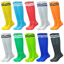 Kids Soccer Socks Stretchy Knee-High Tube Socks 10 Pairs
