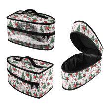 Protective Steam Iron Carrying Bag Christmas Trees and Candy Canes Zipper Lightweight Steamer Organizer Indoor, Case Only