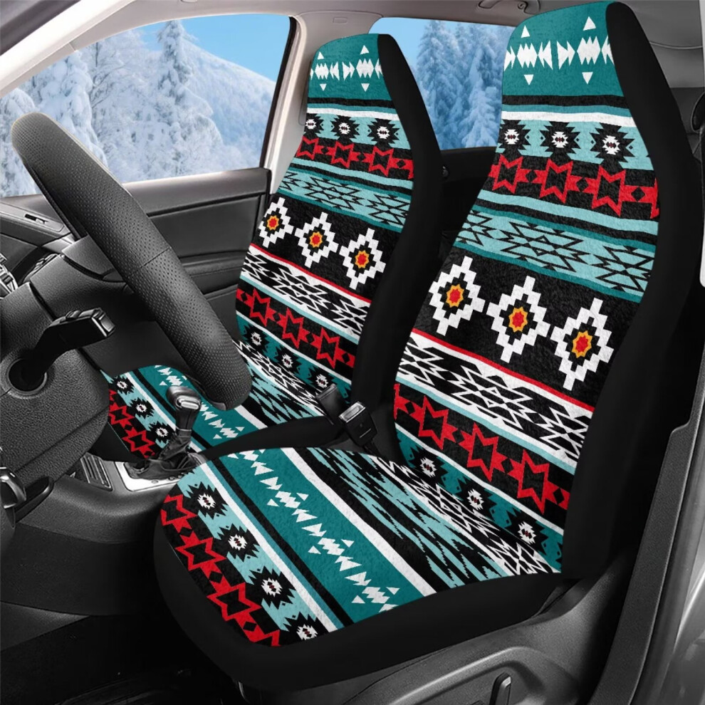 Car Seat Cover Sets 2 Pcs Southwestern Aztec Auto Seat Covers Front Seats Only Car Accessories Sets For Women Auto Interior Seats Cushion Covers Coral 9327961777361