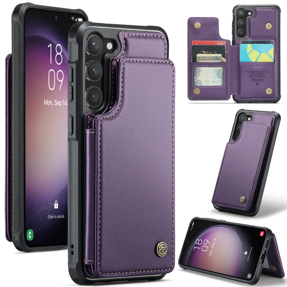 Caseme Leather Wallet Case For Compatible With Samsung Galaxy S23 Â Rfid Blocking, Magnetic Clasp, Kickstand, Shockproof 9327961779013