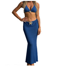 Women's Halter Bikini Top Set Triangle Tie-Side Bottom