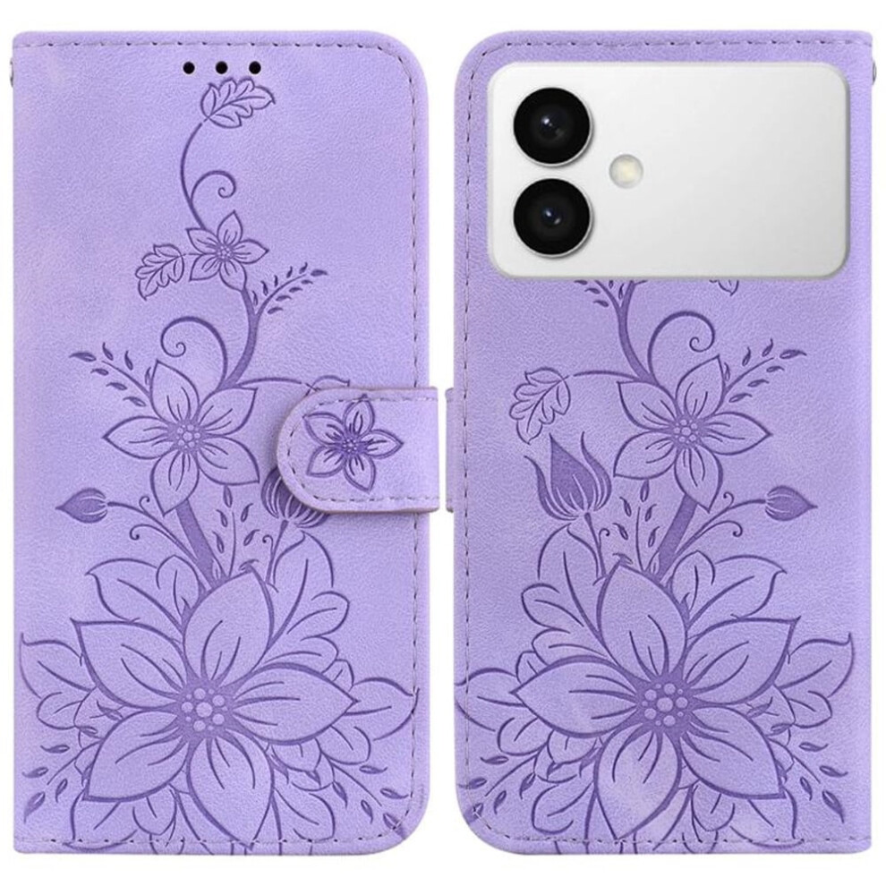 Pu Leather Flip Wallet Case With Magnetic Closure & Card Slots, Compatible With Samsung Galaxy S26 Edge 5G 6.7" Purple 9353595690165