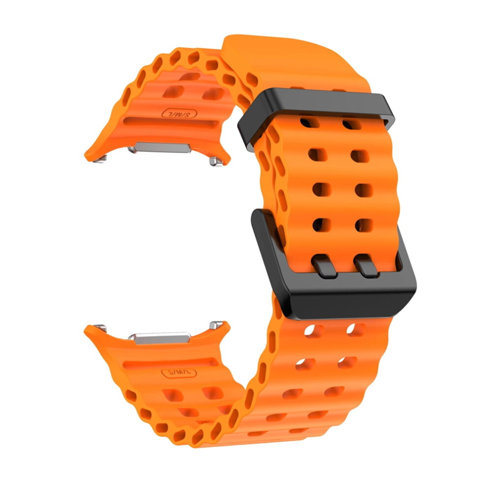 Original Marine Silicone Sport Bracelet For Samsung Galaxy Watch Ultra 47Mm Â Compatible With Galaxy Watch 7 Ultra Orange 9353595690066
