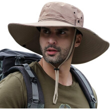Wide Brim Sun Protection Hat Outdoor Unisex Ventilated Hats for Hiking Beach Fishing Safari Garden Lawn Yard Work Kayaking