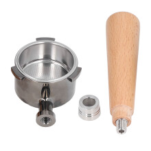 Accesoriu de schimb pentru mâner pentru espressoare, designul din lemn anti-opărire asigură o preparare sigură, filtrul reutilizabil oferă