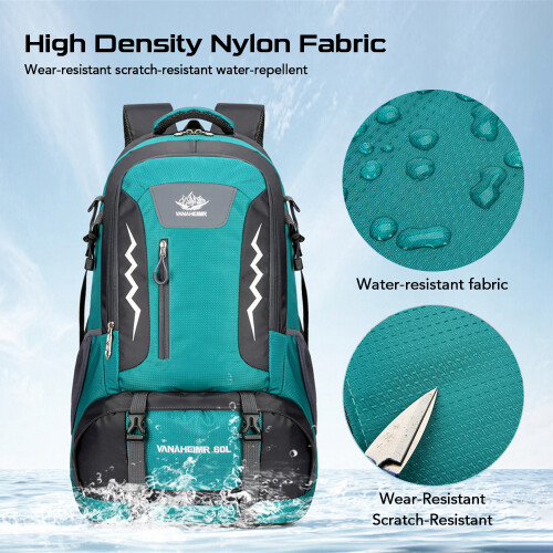 60L Hiking Backpack 30x20x55cm DarkBlue/Green